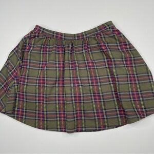 Land’s End Short Skirt Plaid Uniform Flannel Schoolgirl Preppy Library Academia